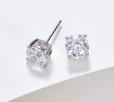 Diamonique 100- Facet Platinum Clad Sterling Silver Earrings